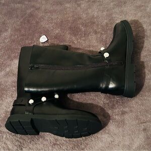 Sonoma Kids Black Boots with Metallic Buttons